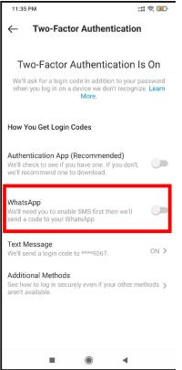 How to Use Whatsapp For Instagram Two-Factor Authentication? 3